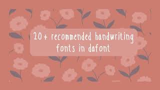 20 handwritten fonts in dafont than you can use for digital note taking  aesthetic font recos [upl. by Seavir]