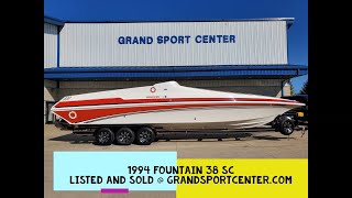 1994 Fountain 38 SC  38 foot sport cruiser with twin 502 EFI making 415hp each running on the dyno [upl. by Nimoynib207]