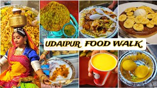 Udaipur Food Walk  Udaipur Food Tour  Lake View Cafes in Udaipur  Best Street Foods in Udaipur [upl. by Teews389]