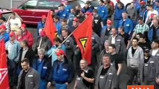 Warnstreik im Metallgewerbe 1400 Metaller aus Kassel auf der Straße [upl. by Nahem]