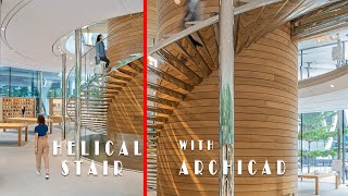 How to model a helical stair with archicad [upl. by Sirdi]