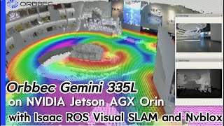 Orbbec Gemini 335L on NVIDIA Jetson AGX Orin with Isaac ROS Visual SLAM and Nvblox [upl. by Ecreip522]