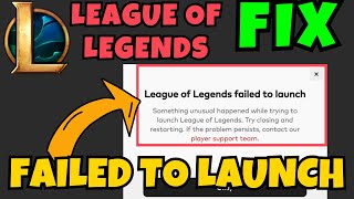 League of legends failed to launch something unusual happened Fix [upl. by Ynohtnaluap]