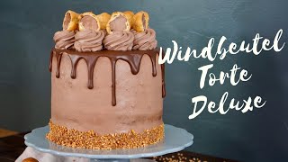 Windbeuteltorte Deluxe  SchokoWindelbeuteltorte  Schokoladen Geburtstagstorte  XXL Torte [upl. by Danieu166]