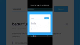 Dictionary App Using HTML CSS and JavaScript Comments for full video [upl. by Dub440]