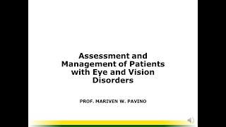 MEDICALSURGICAL NURSING Assessment and Management of Patients with Eye and Vision Disorders [upl. by Yssirc648]