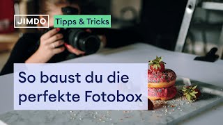 Professionelle Produktfotos mit einer DIY Lightbox  Eine Fotobox selber bauen mit Jimdo [upl. by Herwin]