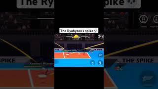 Ryuhyeons spike ushijimaspike nishida youtubeshorts haikyuuyoutubeThe spike volleyball Battle [upl. by Dekow54]