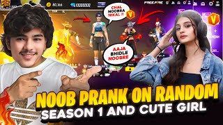 Noob Prank on Random cute girl amp Golden season 1 Player Gone Wrong😱 They Kick me  Garena free fire [upl. by Norek]