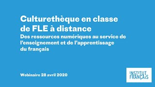 Utiliser Culturethèque en classe de FLE à distance [upl. by Auohs762]