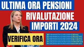 📌PENSIONI 2024 ✅UFFICIALE NUOVE FASCE DI RIVALUTAZIONE 👉🏼IMPORTI ESATTI 2024📈 [upl. by Eniarda]