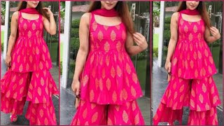 सिर्फ 1मीटर कपड़े से बनाये Peplum Kurti  Easy Kurti Cutting and Stitching [upl. by Esimorp395]