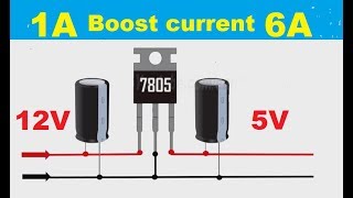 1A boost current to 6A 7805 12V to 5V [upl. by Nalloh137]