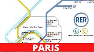 France Paris Charles De Gaulle Airport Roissy Airport Paris Center RER To City  Orly Airport [upl. by Ahsiket]