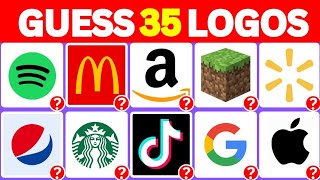 Guess The Logo in 3 second  35 Famous Logos  Logo Quiz 2024 DailyQuizYT QuizBlitz [upl. by Verity26]