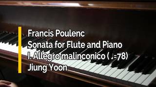 Piano part Poulenc Sonata for Flute and Piano I Allegro malinconico ♩78 [upl. by Celesta]