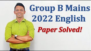 Group B Mains 2022 English Explanation Combined B  mpscenglish maheshpatil mpsccombined [upl. by Oht]