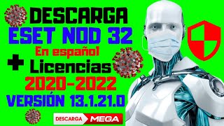 DESCARGAR ESET NOD32 MAS LICENCIA GRATIS DE POR VIDA  2021 2022 [upl. by Hgielram780]