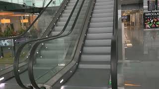 Poland Wrocław Nicolaus Copernicus Airport 1X escalator  going up [upl. by Dranyar38]