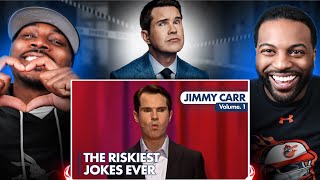 OMG HE SAID THATJimmy Carr Riskiest Jokes Reaction [upl. by Yattirb]