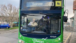 Morebus 2016 Volvo B5TL MCV EvoSeti HJ16 HSX on the Purbeck Breezer 40 to Swanage [upl. by Nalor]