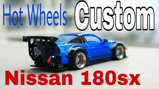 Hot Wheels custom Nissan 180SX drift pandem rocket bunny liberty walk body kit [upl. by Airenahs]