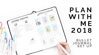 2018 plan with me 🌙 bullet journal spread ideas [upl. by Ivie439]