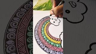 Draw an easy mandala with me 🎨🌈 art shorts colors drawing pastel [upl. by Zachary]