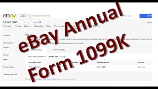 How to download Form 1099K from eBay Store [upl. by Ninnette]