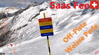 4K Skiing Saas Fee OffPiste Weisse Perle and Unmarked to Felskinn Wallis Schweiz GoPro HERO9 [upl. by Htiekal]