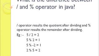 Difference between mod and divide operator in java [upl. by Hull118]