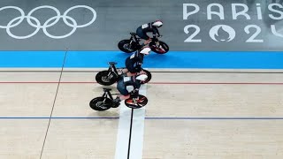 Great Britains track cycling womens team sprint gold world record highlights Paris Olympics 2024 [upl. by Alael]