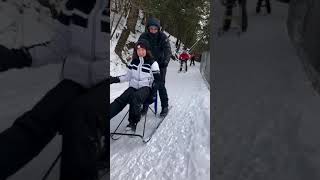 Trottinette des neiges au Parc de la Gorge de Coaticook [upl. by Akinnor]