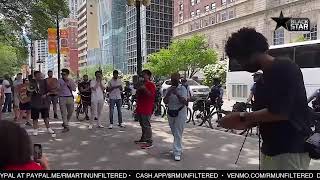 Protest outside hotel where Trump will speak at National Association of Black Journalists NABJ [upl. by Rufe]