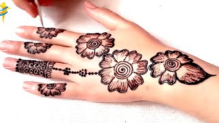 Beautiful mehndi design Back hand Simple and Easy Mehndi designs [upl. by Atinehc]