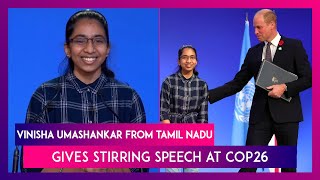 Vinisha Umashankar Earthshot Prize Finalist From Tamil Nadu Gives Stirring Speech At COP26 [upl. by Nickelsen195]