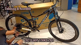 UNBOXING  ASSEMBLE  2021 GIANT STANCE 29 1 ROSEWOOD Medium [upl. by Aranaj629]