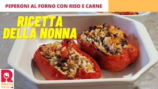 Peperoni al forno ripieni con riso e carne macinata Velocissimi e buonissimi 🫑 [upl. by Suirtemid]