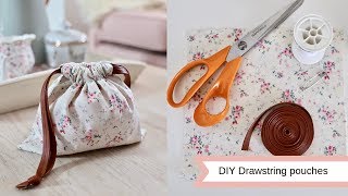 DIY drawstring pouches easy sew [upl. by Bradstreet]