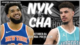 New York Knicks vs Charlotte Hornets Full Game Highlights  Oct 6  202425 NBA Preseason [upl. by Tadashi]