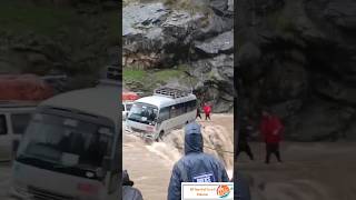 Naran Road Bus Crash In Flood travel narantravel mountains visitnaran mallroad [upl. by Blunt777]