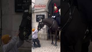 King’s Guard lets the Special Child Stroke the Horse What Guard Does is Priceless Shorts [upl. by Hertzog]