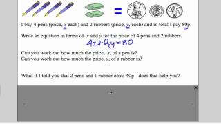 Simultaneous Equations 1 GCSE Higher Maths Tutorial 11 [upl. by Enelrad]