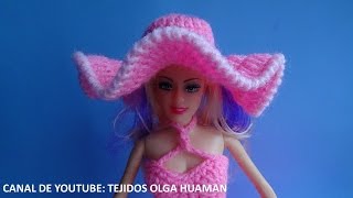 sombrero tejido a crochet para muñeca [upl. by Moazami]