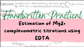 Estimation of Mg2 complexometric titration using EDTA [upl. by Keldon621]