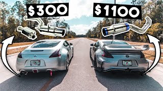 370Z350Z CHEAP Vs EXPENSIVE 1100 EXHAUST  WHATS BETTER TOMEI TI vs ISR Single [upl. by Aketal]