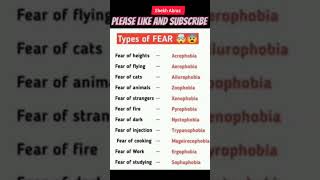 Types of fear in English part 2 shorts [upl. by Iahk]