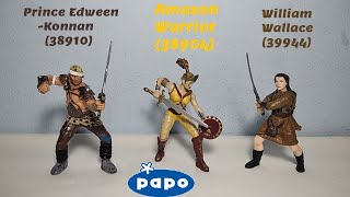 Papo Prince EdweenKonnan 38910 Amazon Warrior 38904 William Wallace 39944 Figures Review [upl. by Epp]