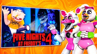 SML MOVIE Five Nights At Freddys 4 REACTION with Glamrock Chica and Funtime Foxy [upl. by Beckerman542]