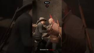 NPC falls off ladder rdr2 fail calltoarms [upl. by Nnarefinnej]